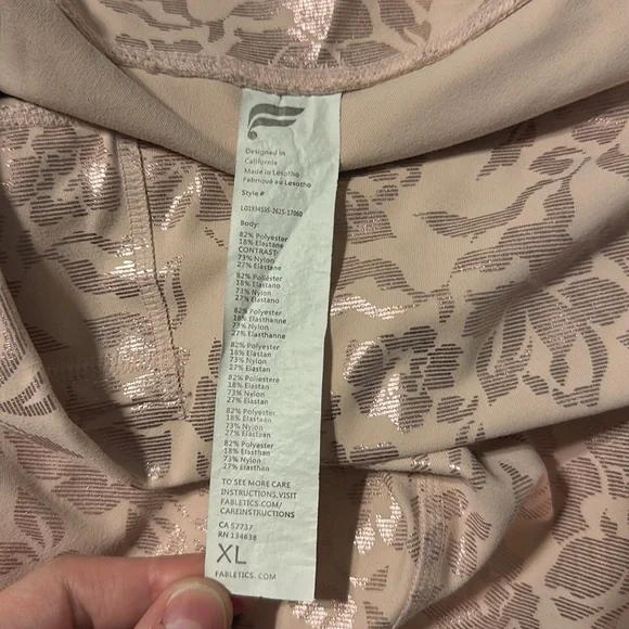 Fabletics Pink Shimmer Pureluxe Leggings Size XL - Picture 6 of 6